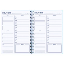 Blue Daily Weekly Agenda Notebooks Fexible PVC Hard Shell Personal Diary Shedle Agenda Blocage-notes Notebook non daté